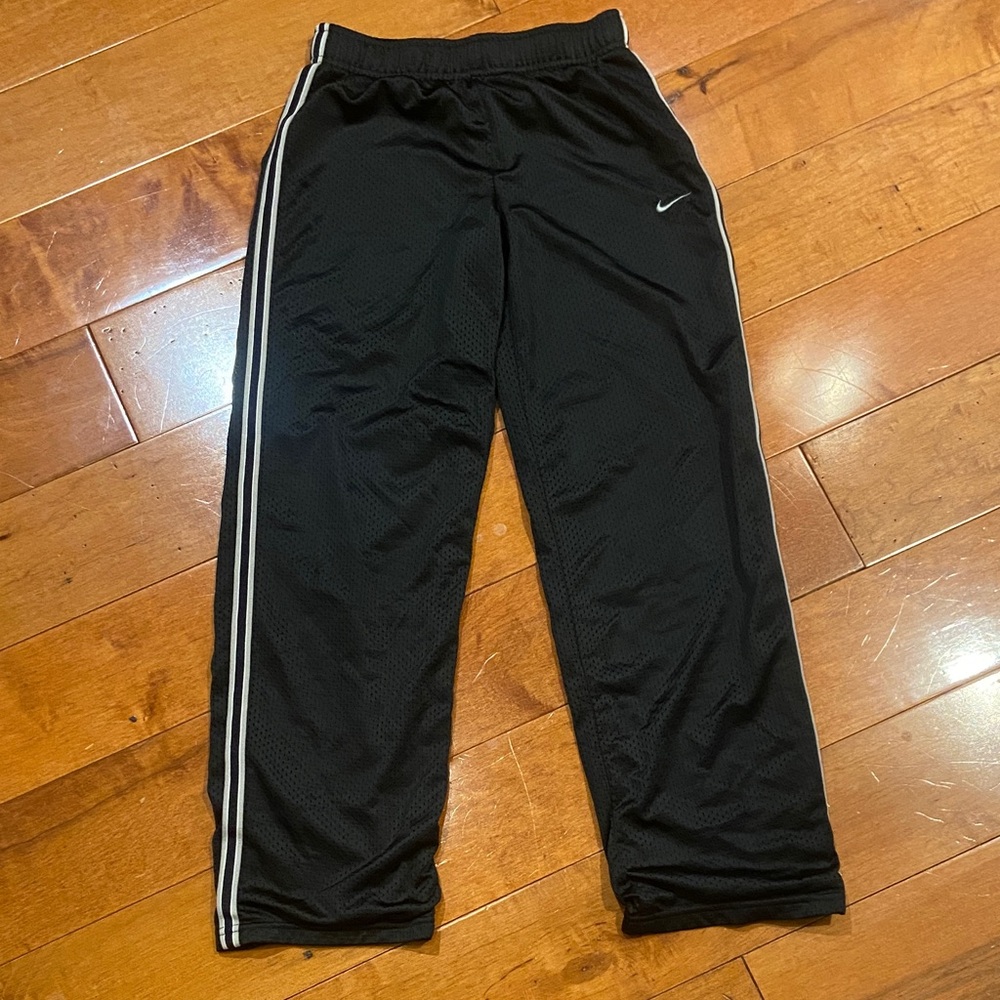 Nike Kids Black Joggers with White Stripes